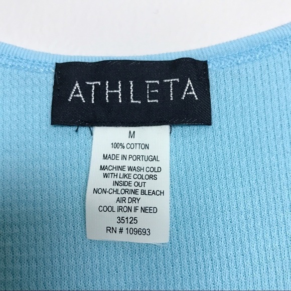Athleta Turquoise Waffle-weave Snap Front Tank M - Picture 8 of 8